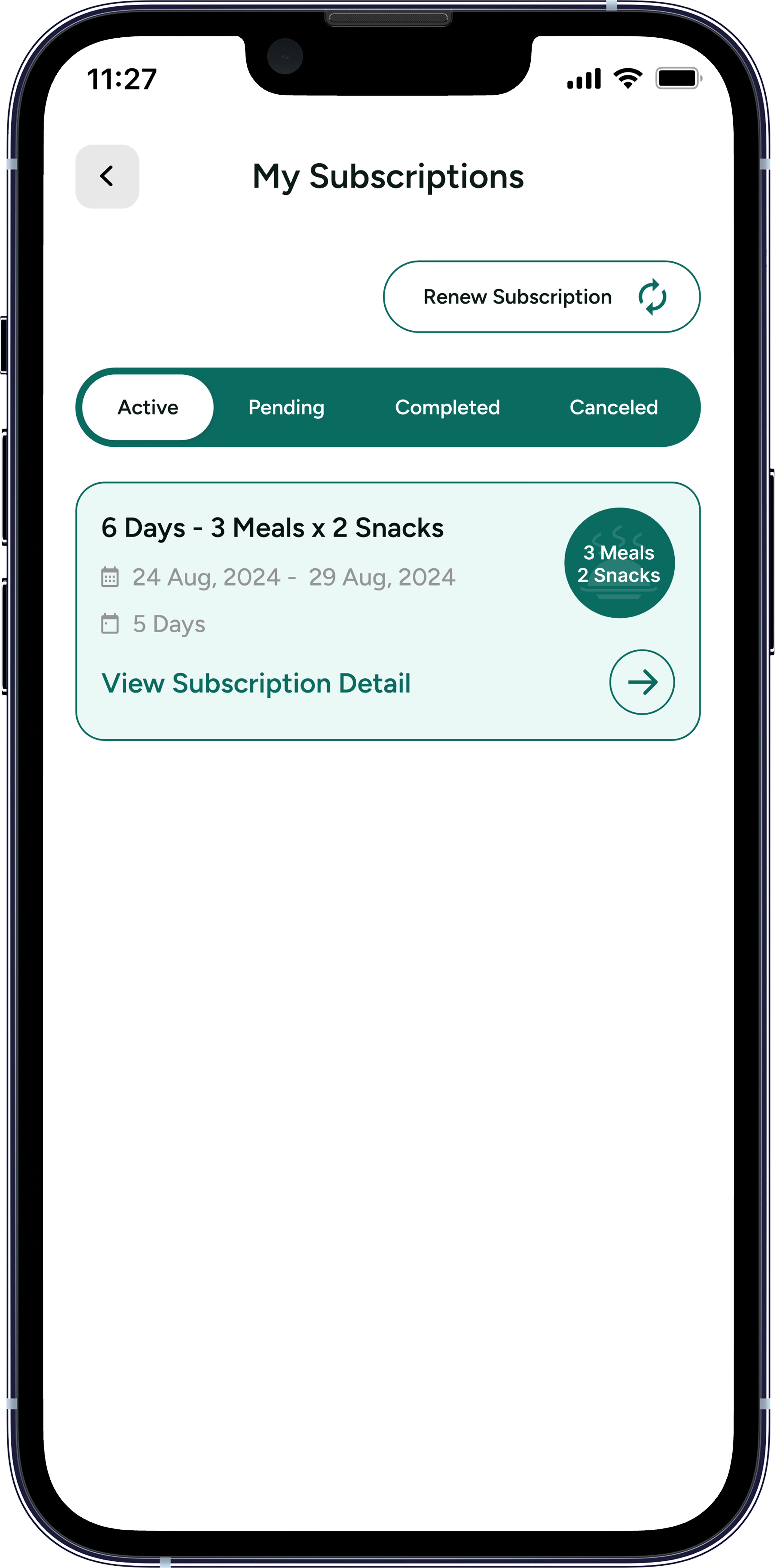 Diet Meal Management app screenshot