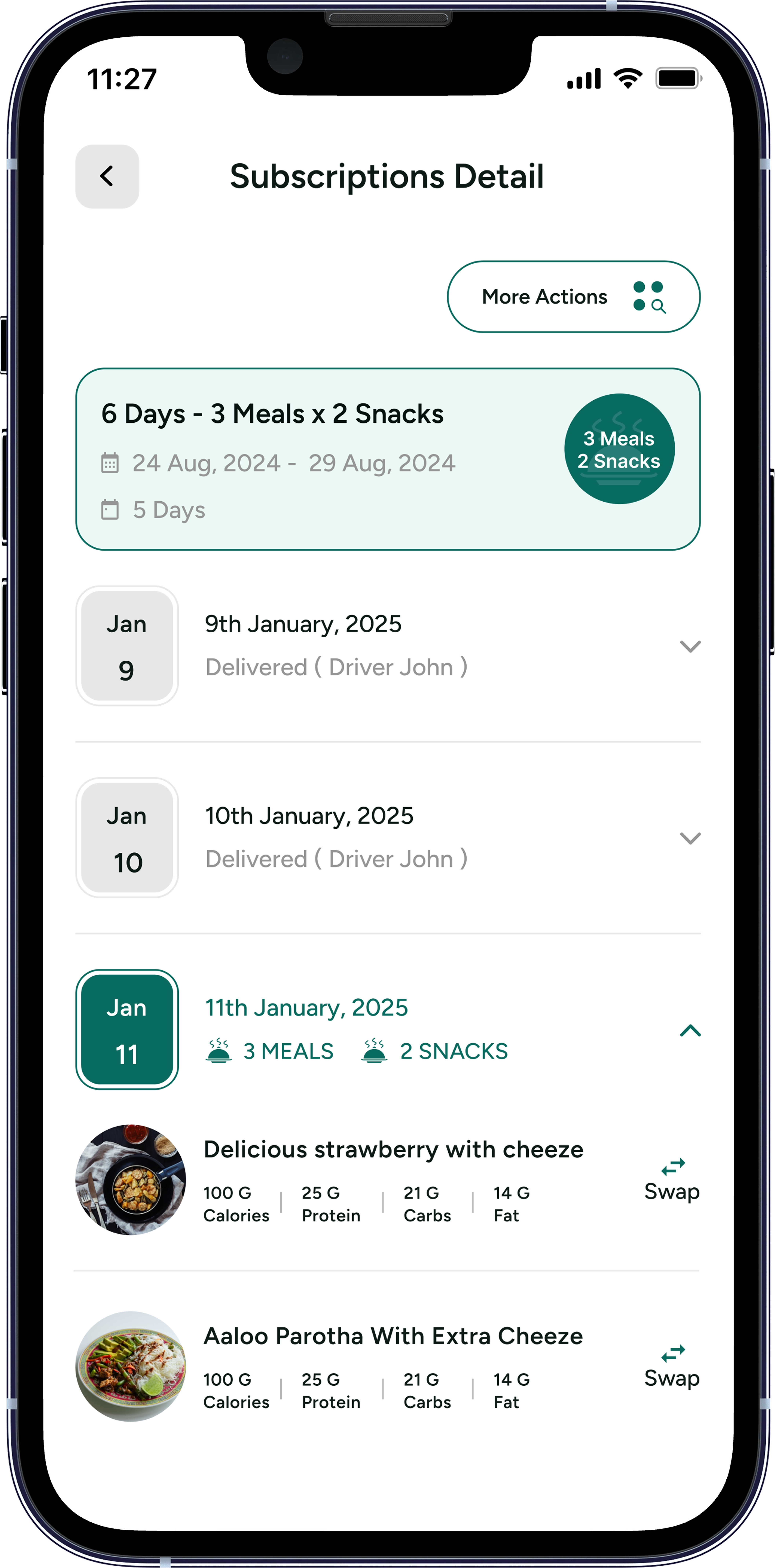 Diet Meal Management app screenshot
